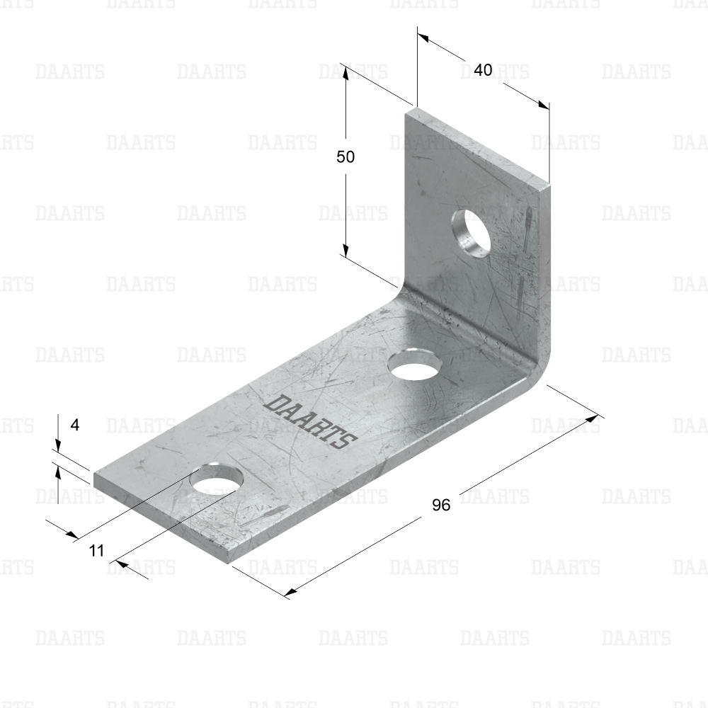 с размерами Уголок DS MQL 96х50 три отверстия 90